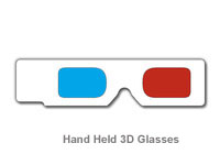 Hand Held 3D Glasses - Red/Cyan Lenses